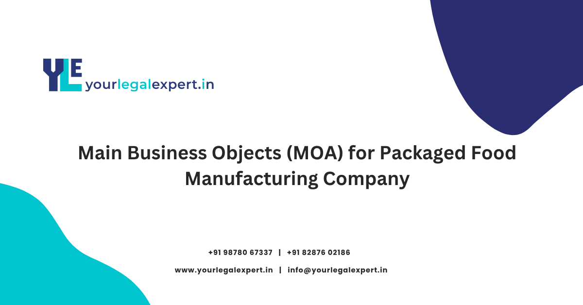 Main Business Objects (MOA) for Packaged Food Manufacturing Company